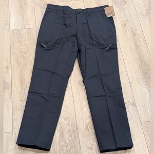 $1150 Mens Burberry Logo Embroidered Tailored Trousers Pants Black 52 US 36